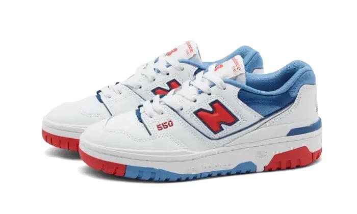 New Balance 550 White True Red 2/5