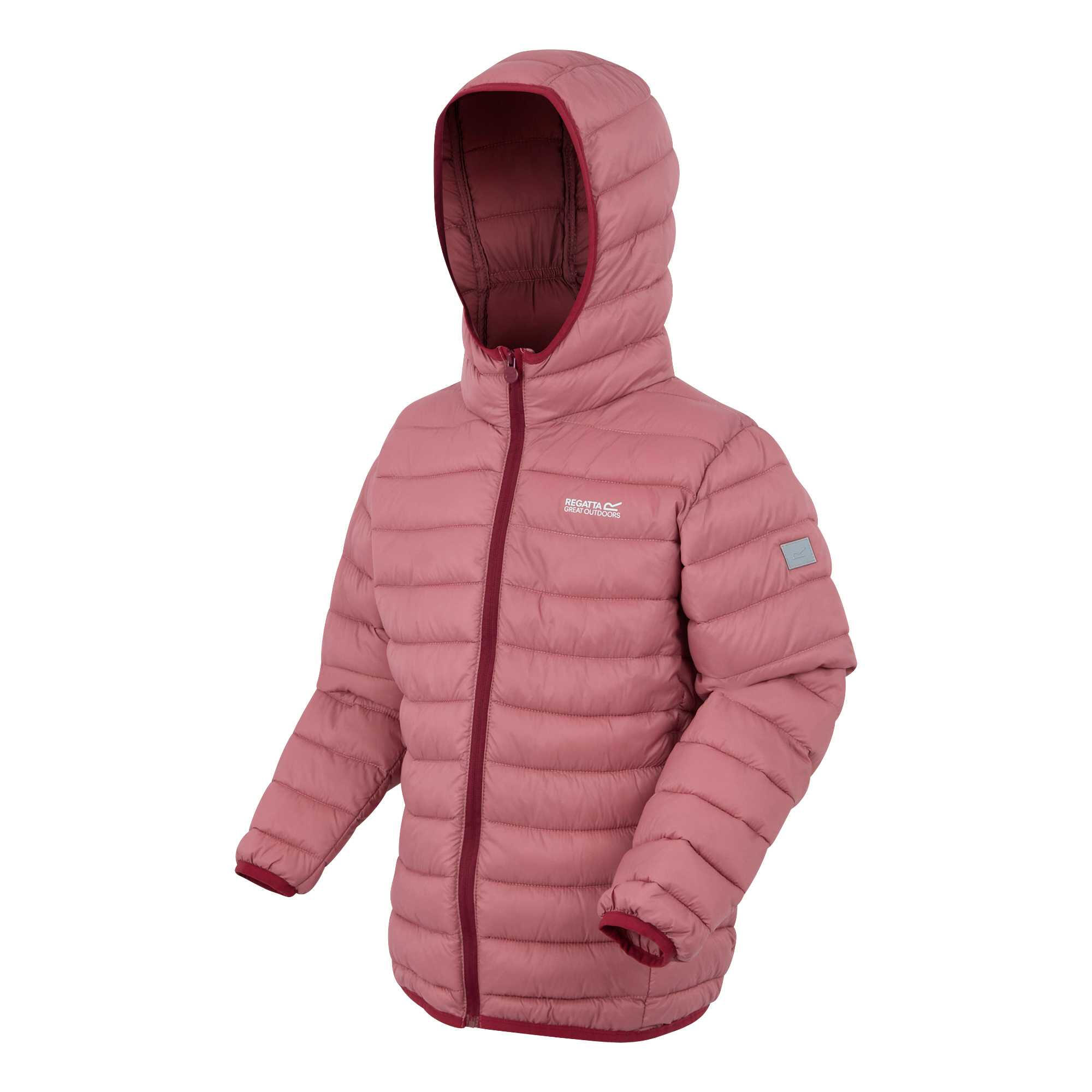 "Marizion" Steppjacke mit Kapuze für Kinder Dunkel-Orange/Graurosa 3/5