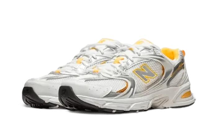New Balance 530 White Vibrant Apricot Silver Metallic 2/3