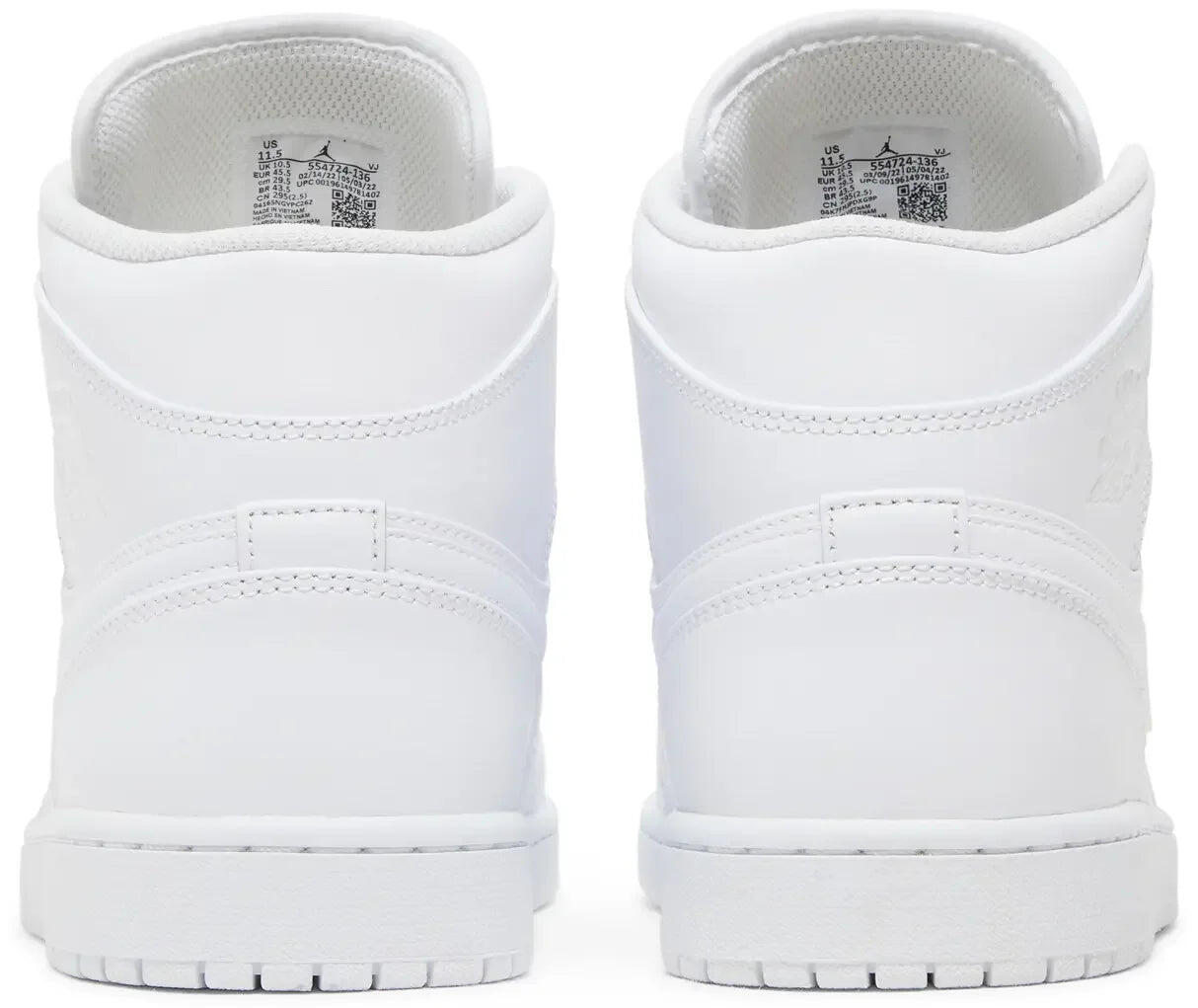 Jordan 1 Mid Triple White (2022) 4/6