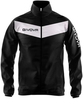 Giacca sportiva Givova Rain Nero-bianco Nero 2xl