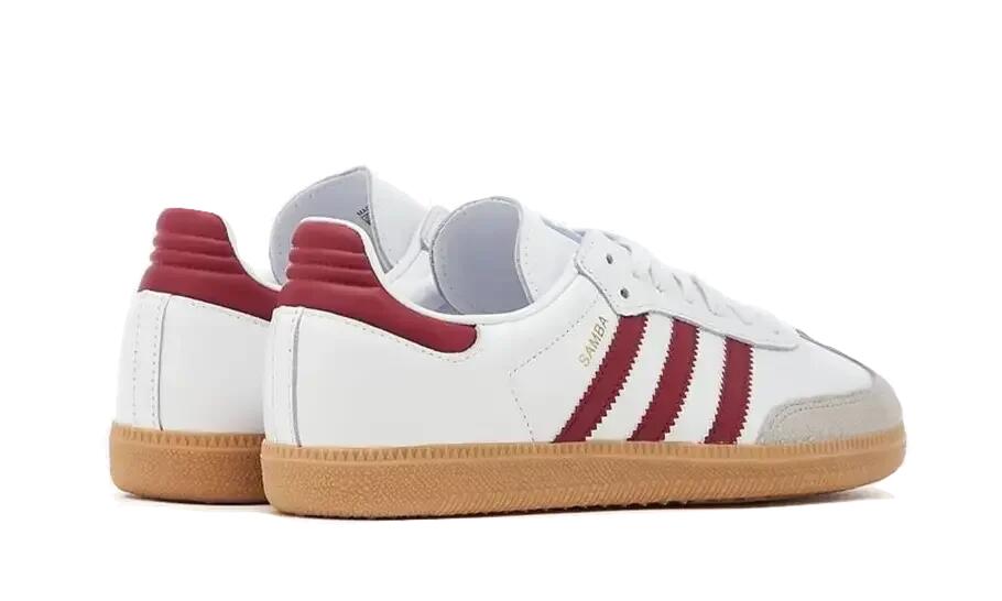 Adidas Samba OG White Burgundy Gum 3/4