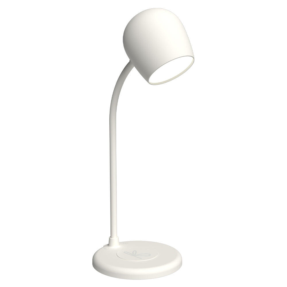 Kreafunk Ellie Lamp with Wireless Qi Charger and Bluetooth Speaker - White