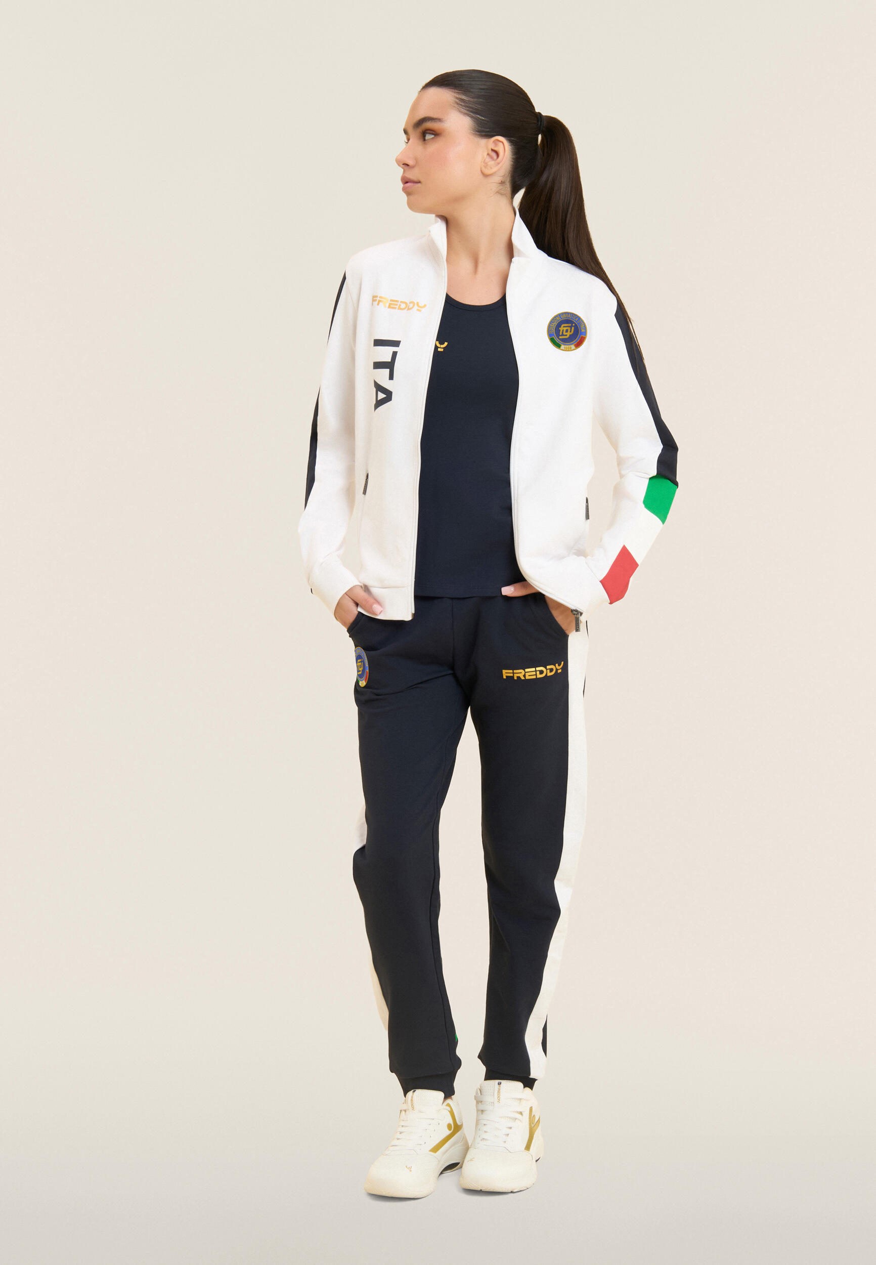 Survêtement pour femmes à col montant et à fermeture éclair, merchandising de la 2/5