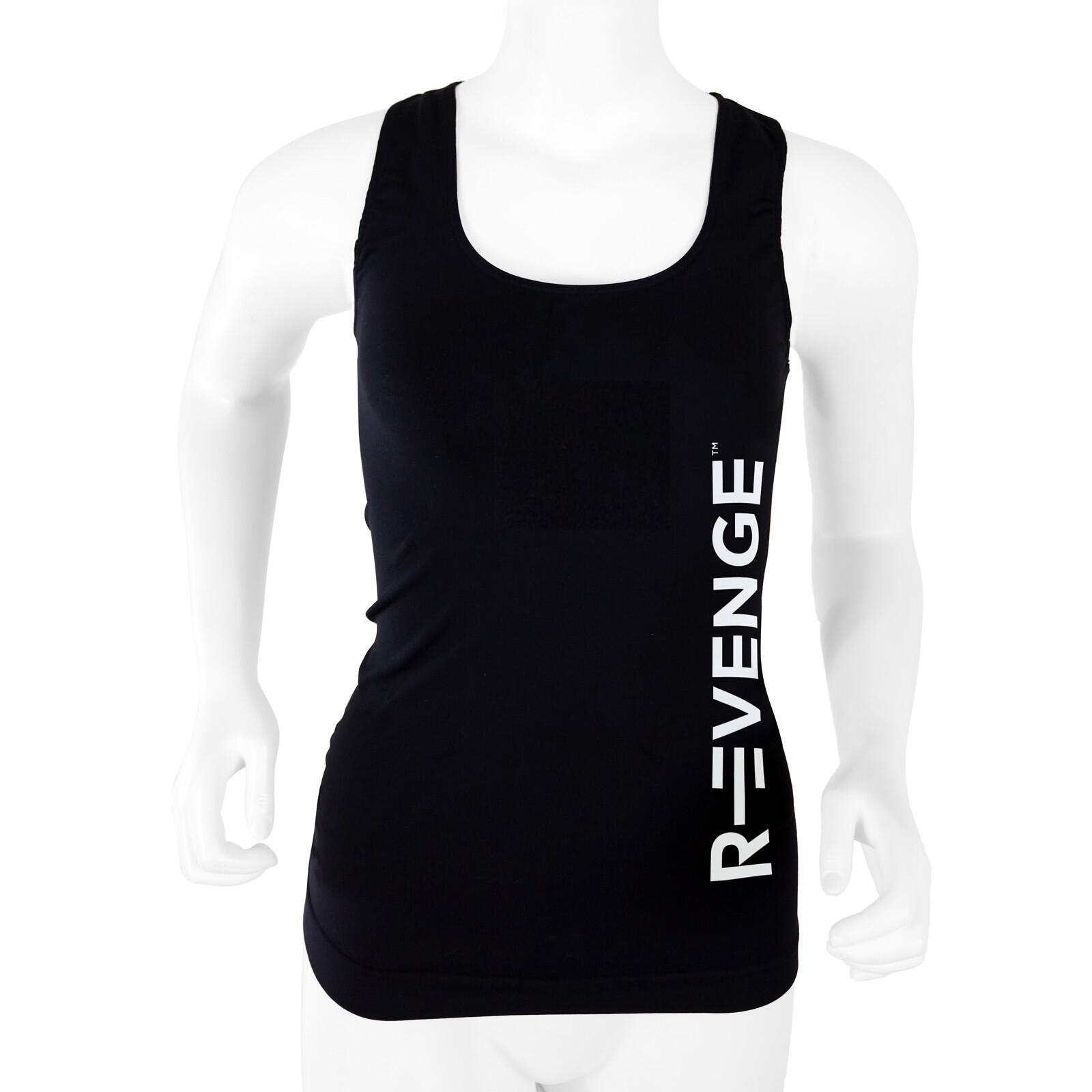 R-EVENGE Dámské technické fitness tílko černé barvy, antibakteriální a příze Q-Skin