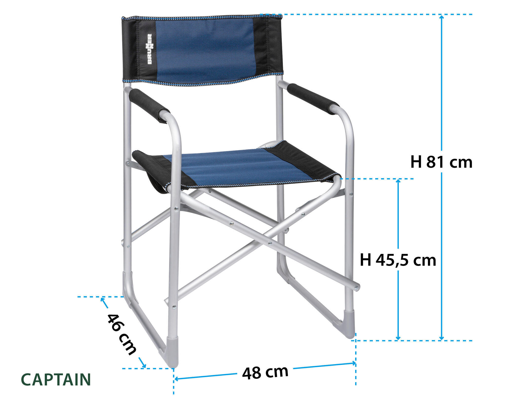 Sedia regista compatta, con solida struttura in alluminio CAPTAIN 3/5