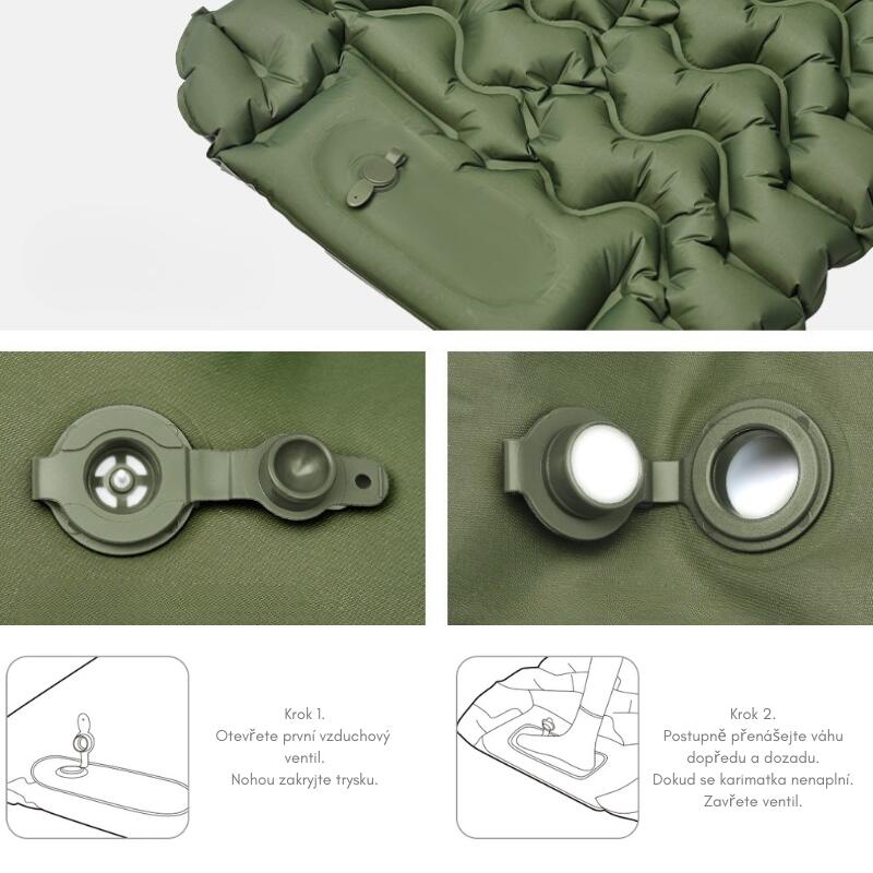 Colchoneta hinchable Naturehike Individual FC01 Verde con bomba de pie 7/7