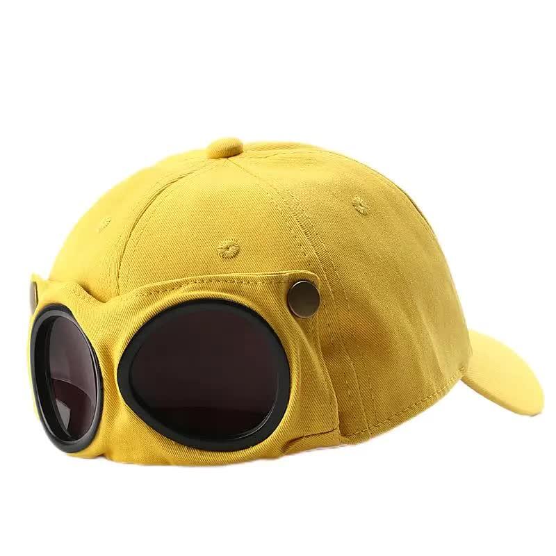 Yellow Stylish Aviator Goggle Baseball Cap