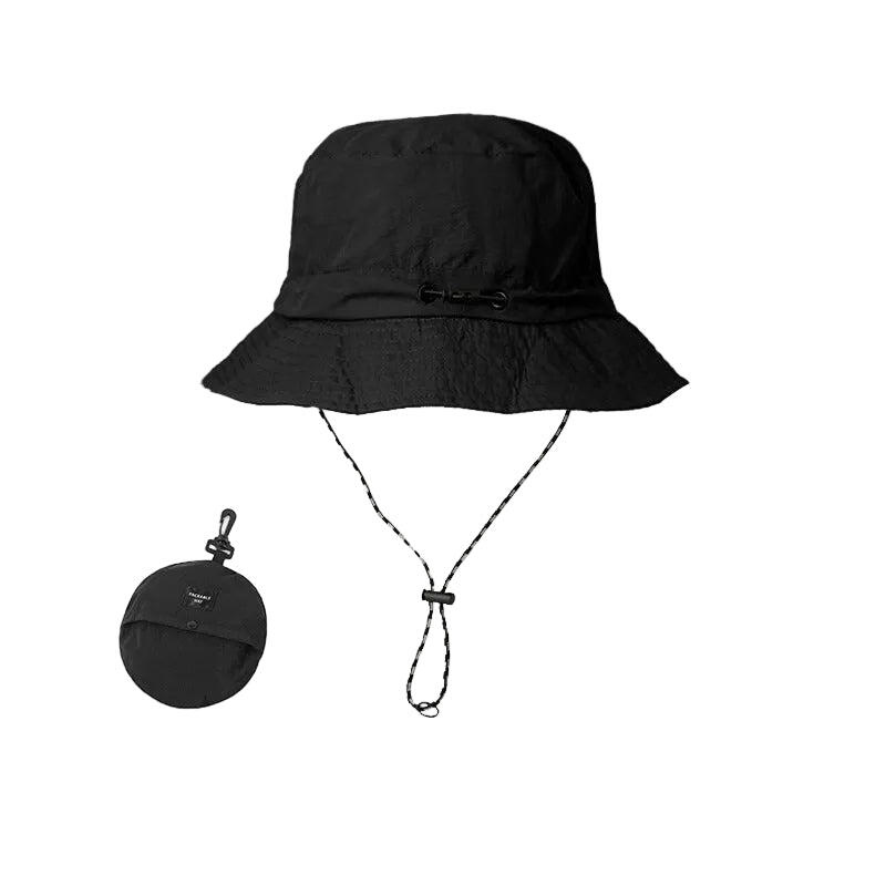 Black 2pcs Waterproof Bucket Hat - with Chinstrap