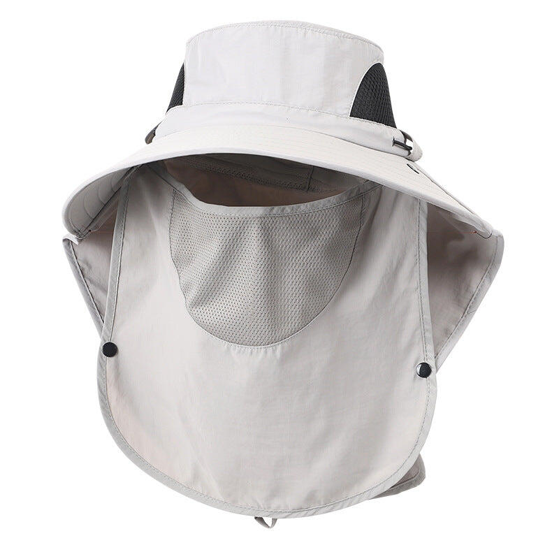 Grey Outdoor Sun Hat with Face & Neck Protection