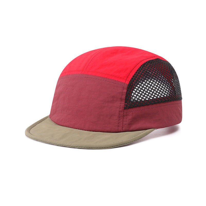 Red UPF 50+ Quick-Dry Outdoor Sun Hat with Breathable Mesh