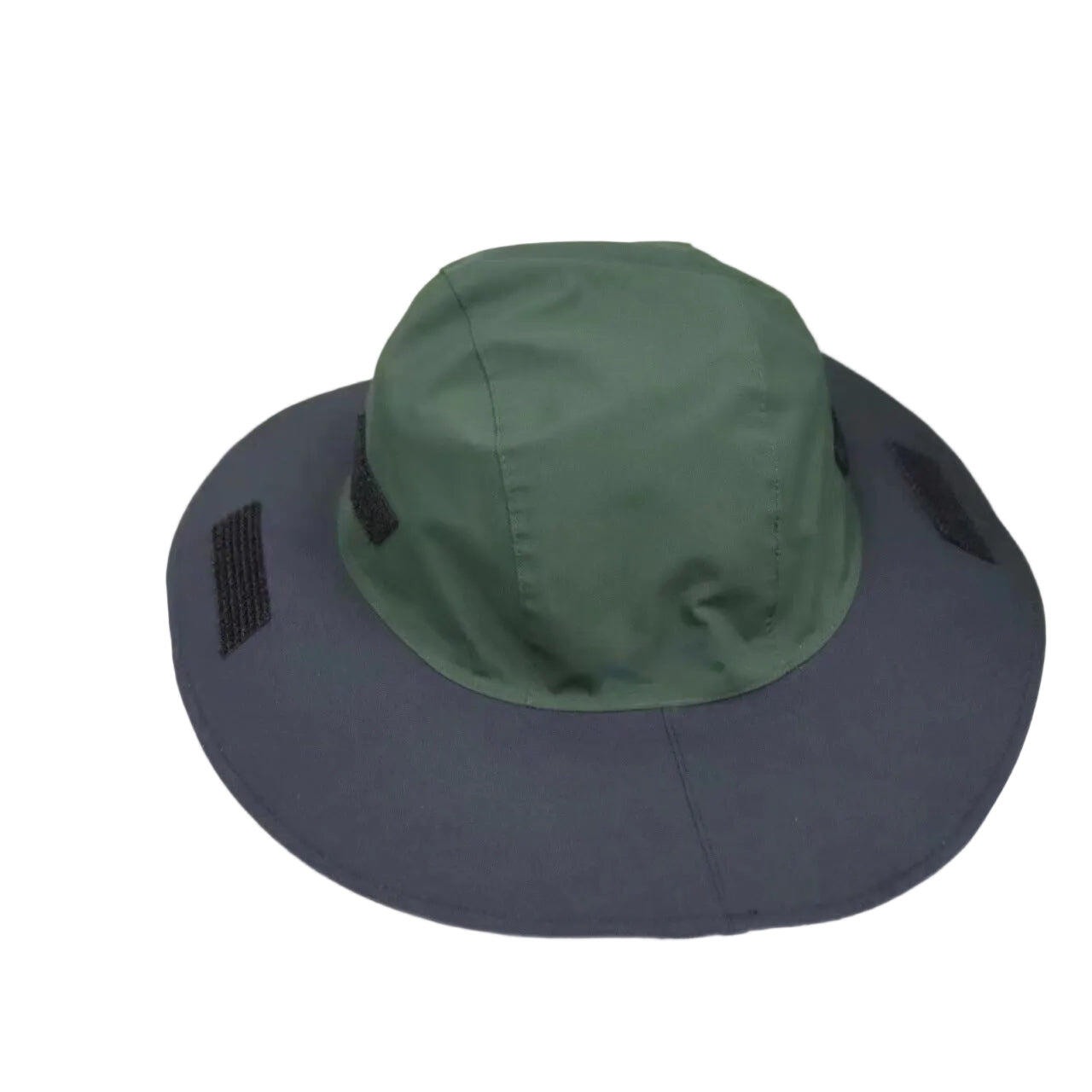 Green Autumn-Winter Sun Hat with Fleece Lining and Wide Brim