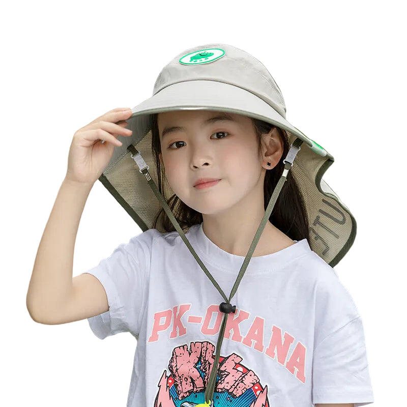 Grey Kids UV Protection Sun Hat