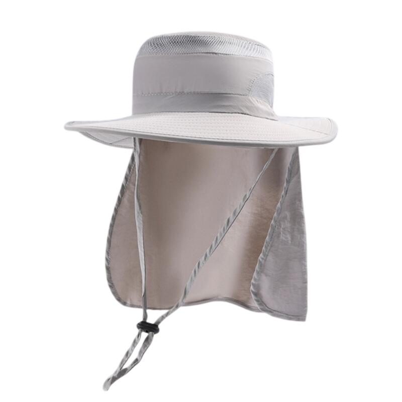 2-Pack Light Grey Men's Adjustable Sun Protection Hat