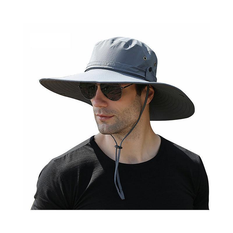 Outdoor Uv Protection Sun Hat For Fishing Hiking - Grey