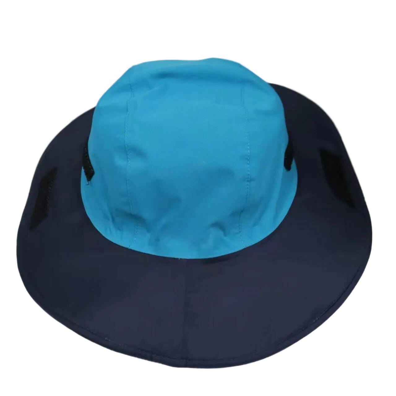 Light Blue Autumn-Winter Sun Hat with Fleece Lining and Wide Brim