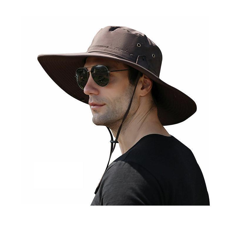 Outdoor Uv Protection Sun Hat For Fishing Hiking - Coffee