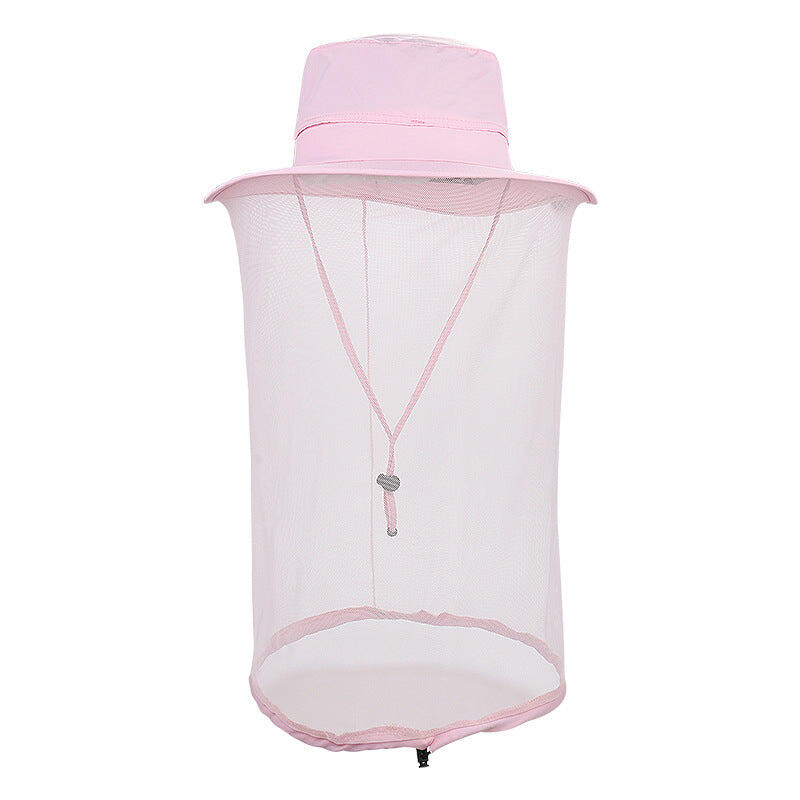 Pink Outdoor Mosquito Net Hat