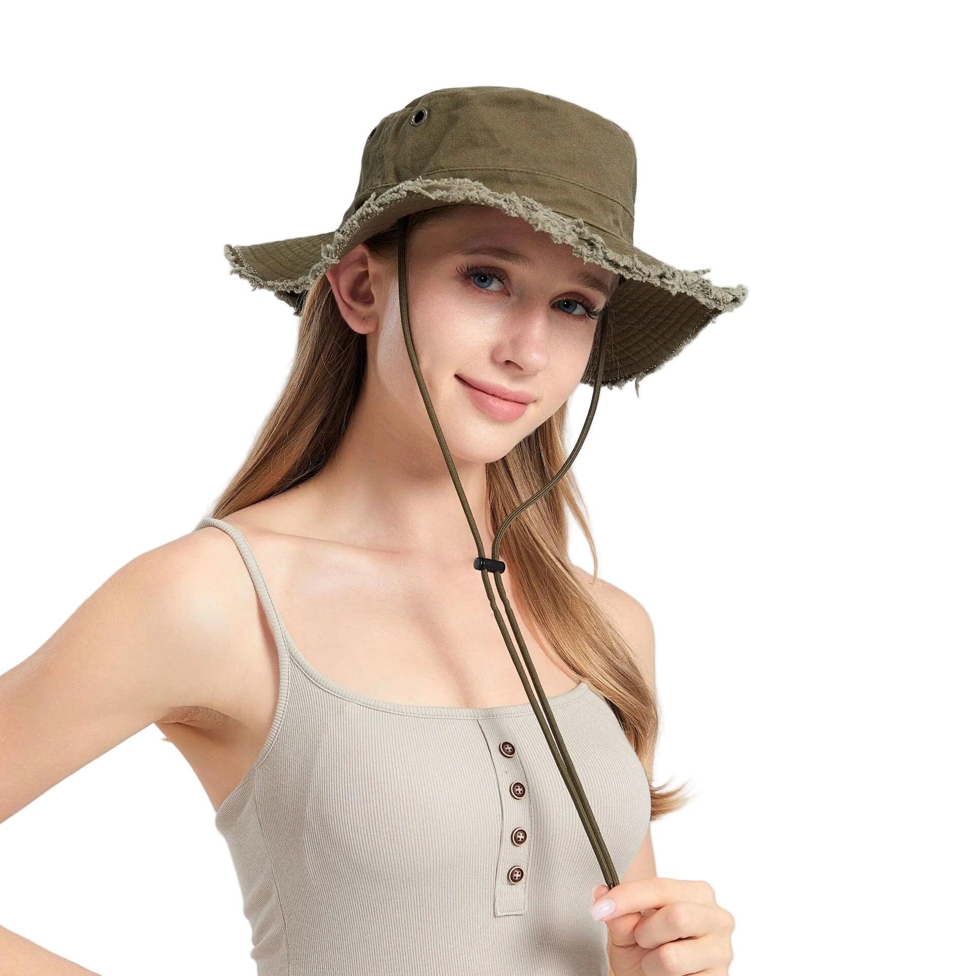 Green Packable Cotton Bucket Hat
