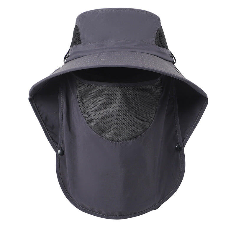 Dark Grey Outdoor Sun Hat with Face & Neck Protection