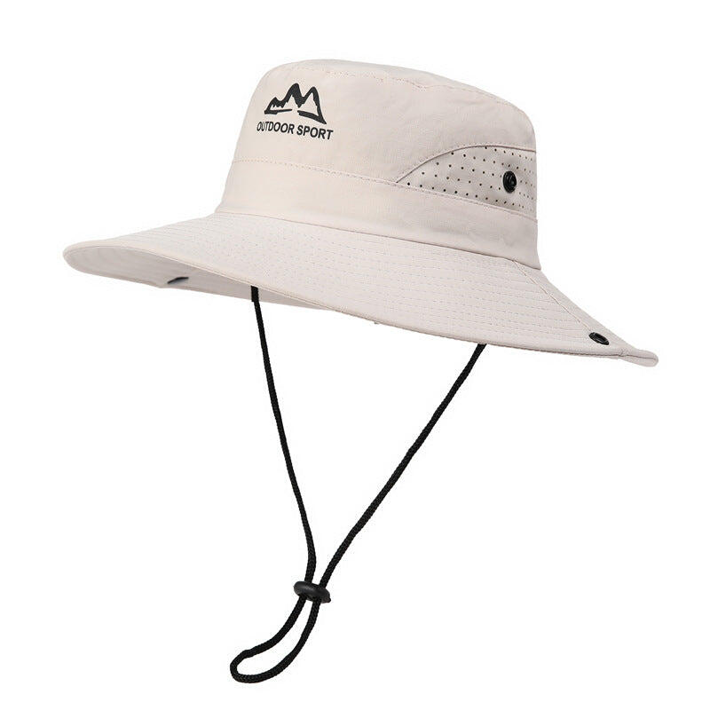Wide Brim Sun Hat Waterproof UV Protection - Beige