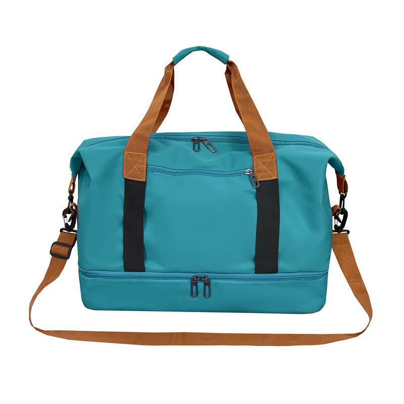Peacock blue Large Capacity Travel Duffel Bag for Women with Yoga Mat Holder