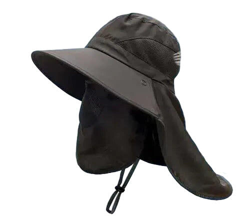 Black Outdoor UV Protection Hat for Men