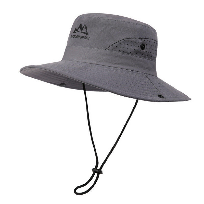 Wide Brim Sun Hat Waterproof UV Protection - Dark Grey