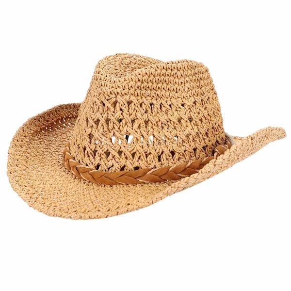 Cowboy Straw Hat Wide Brim Summer Sun Hat
