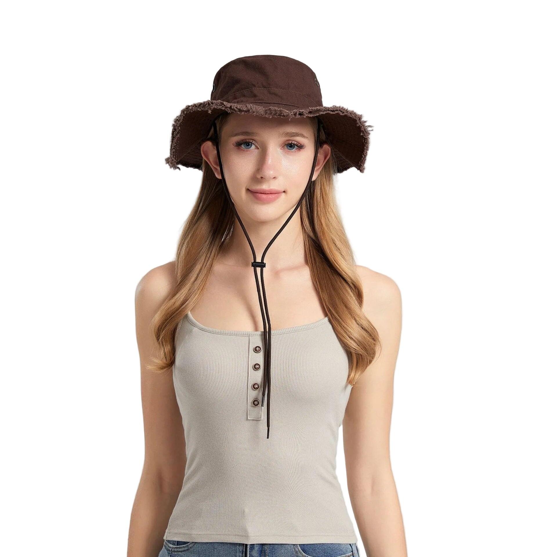 Coffee Packable Cotton Bucket Hat