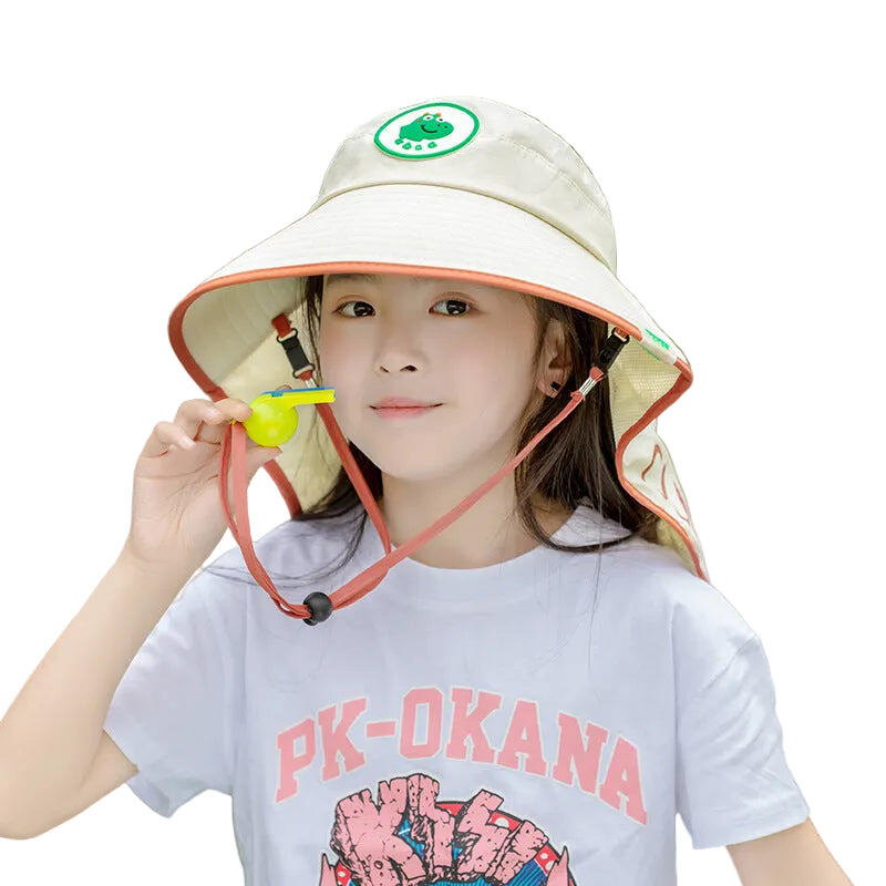 White Kids UV Protection Sun Hat