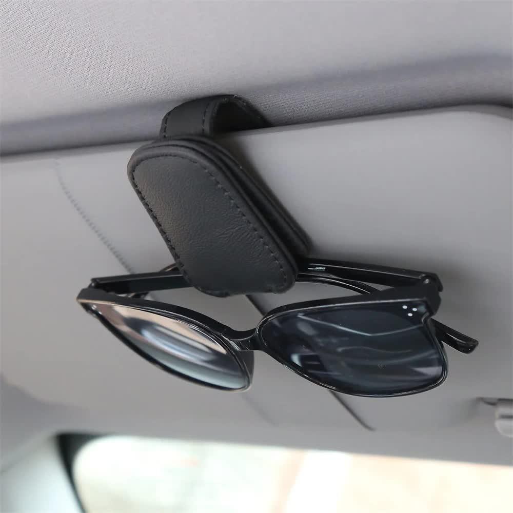 2pcs Black Car Sun Visor Glasses Holder