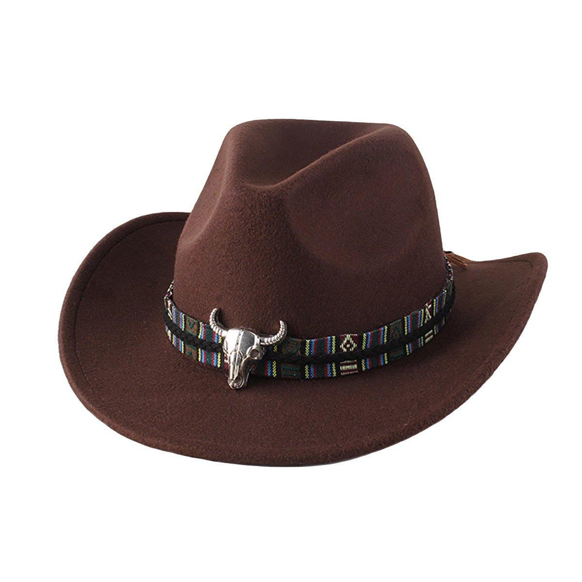 Ethnic Style cap Bowler Hat Sun Hat for Men Women - Brown