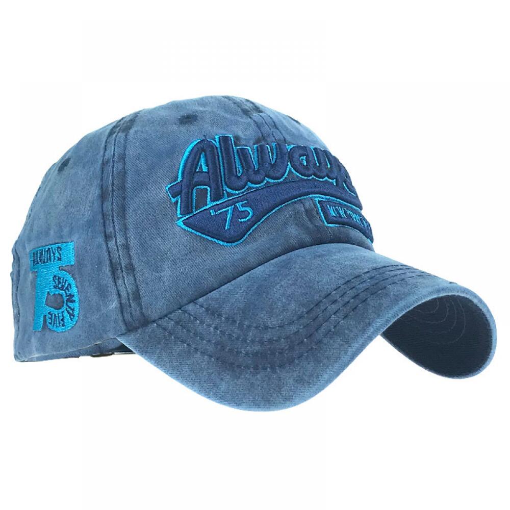 Baseball Cap Washed Full Fringed Sun Hat Men and Women - Blue