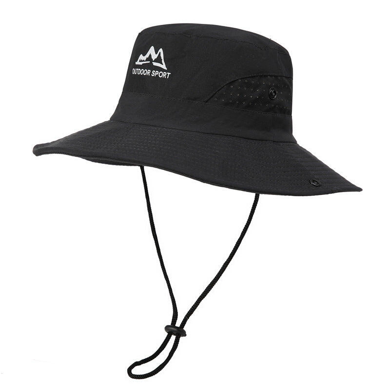 Wide Brim Sun Hat Waterproof UV Protection Boonie Bucket Cap Black