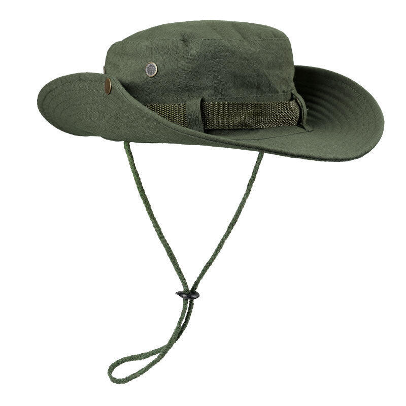 Army Green Foldable Wide Brim Sun Hat Unisex Bucket Safari Cap