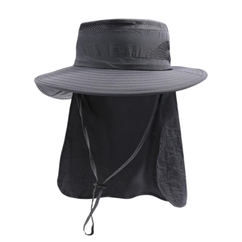 2-Pack Dark Grey Men's Adjustable Sun Protection Hat