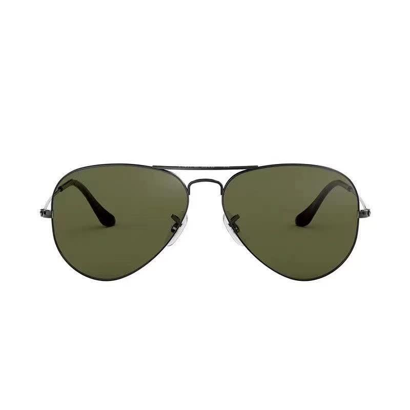 Black Frame Dark Green Glasses Classic Aviator Sunglasses