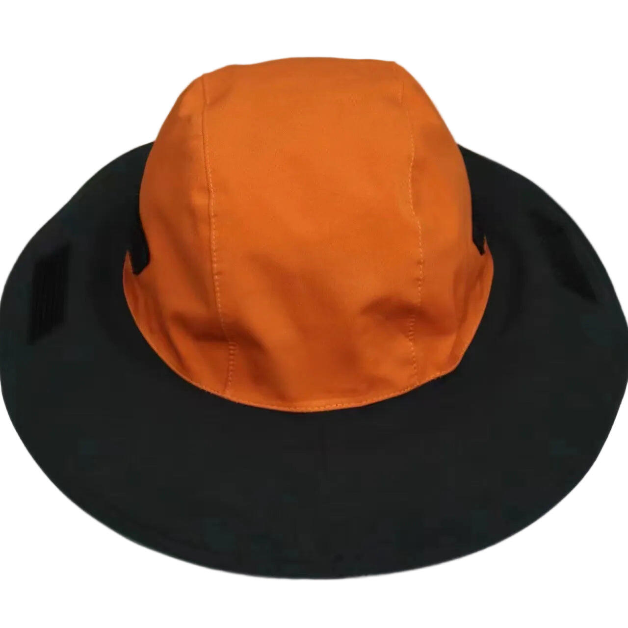 Orange Autumn-Winter Sun Hat with Fleece Lining and Wide Brim