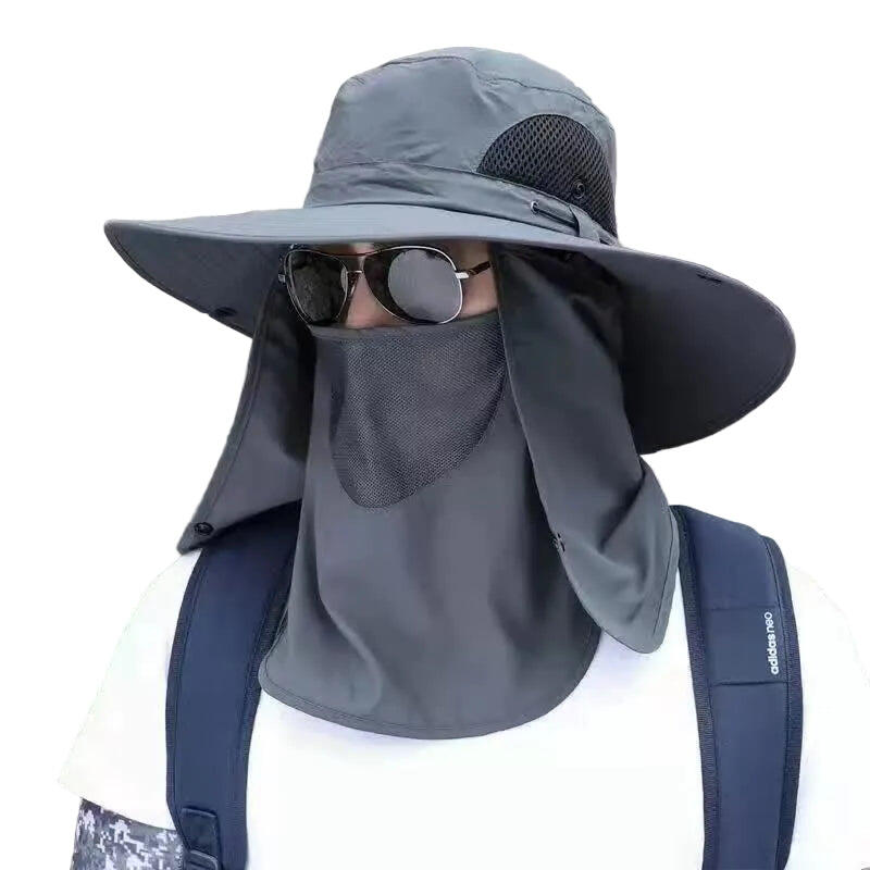 Dark Gray Outdoor UV Protection Sun Hat