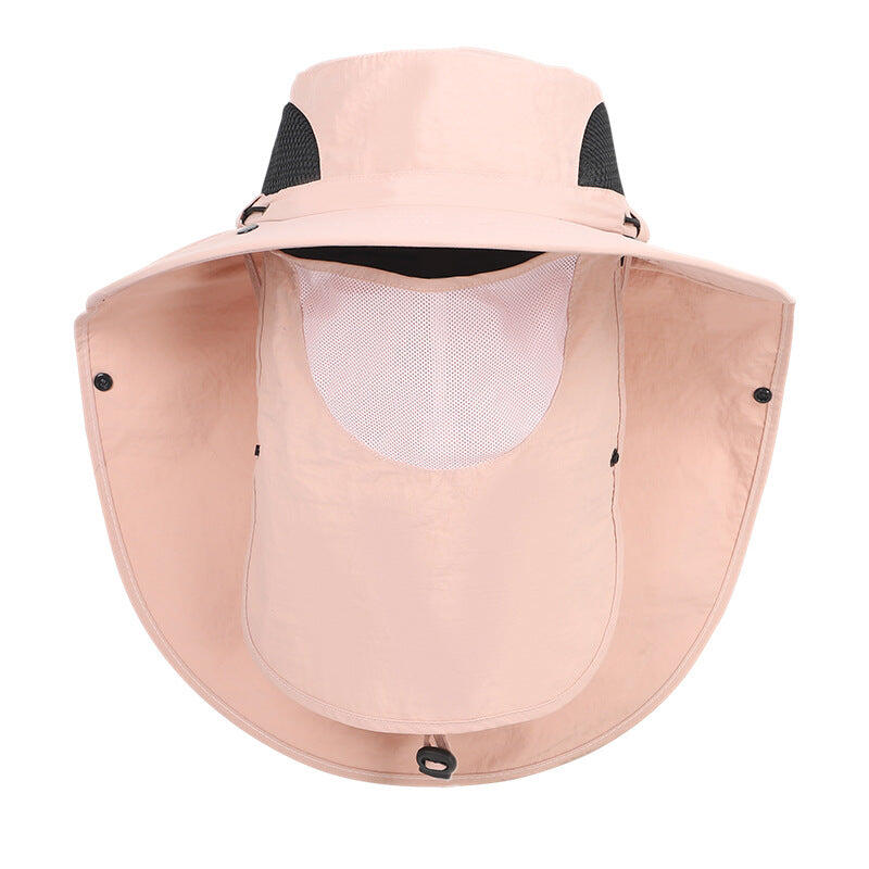 Pink Outdoor Sun Hat with Face & Neck Protection