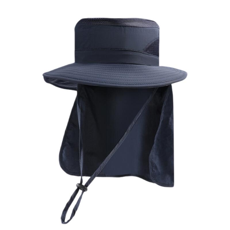 2-Pack Dark Blue Men's Adjustable Sun Protection Hat