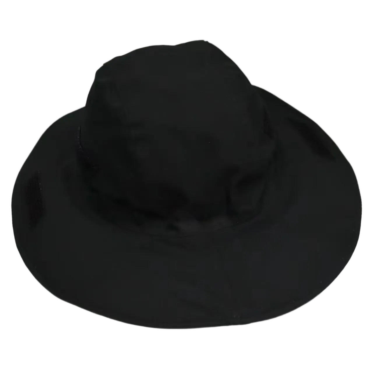 Black Autumn-Winter Sun Hat with Fleece Lining and Wide Brim