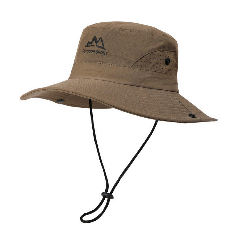 Wide Brim Sun Hat Waterproof UV Protection - Coffee
