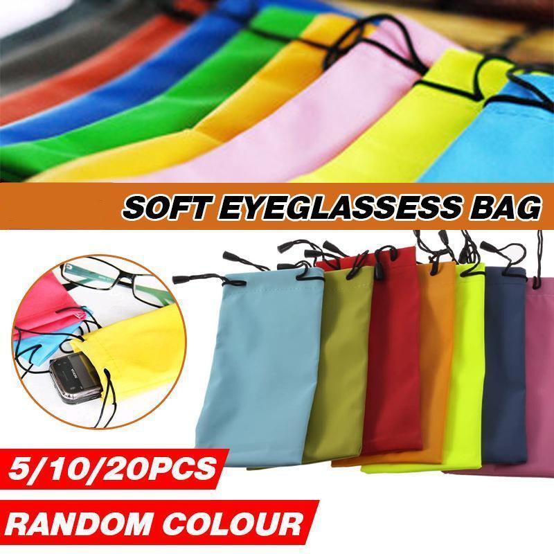 5PCS Cleaning Clothes Sunglasses Pouch Glasses Random Case  - 20PCS