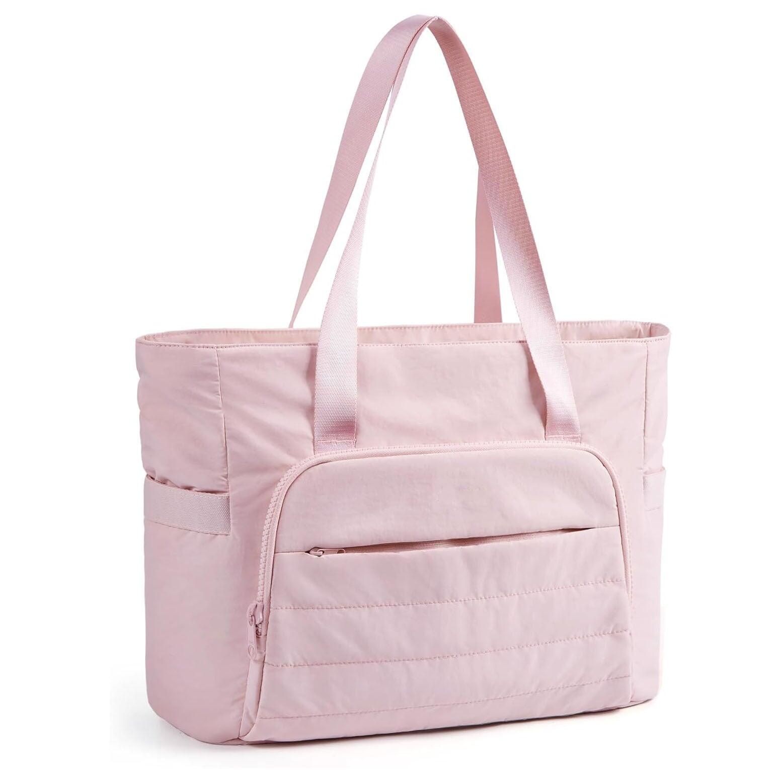 Pink Versatile Women's Gym Tote Bag with Yoga Mat Strap