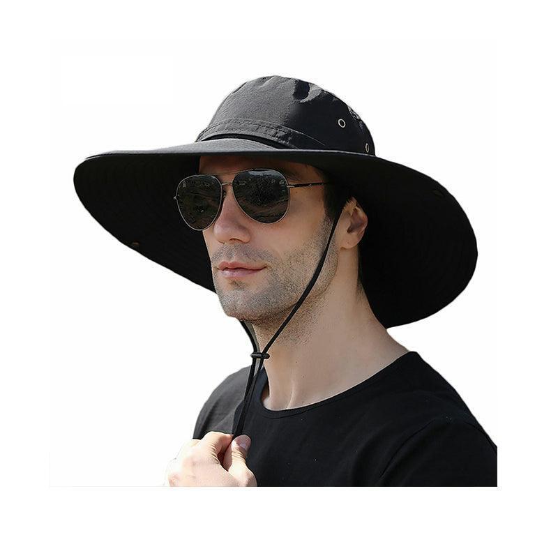 Outdoor Uv Protection Sun Hat For Fishing Hiking - Black