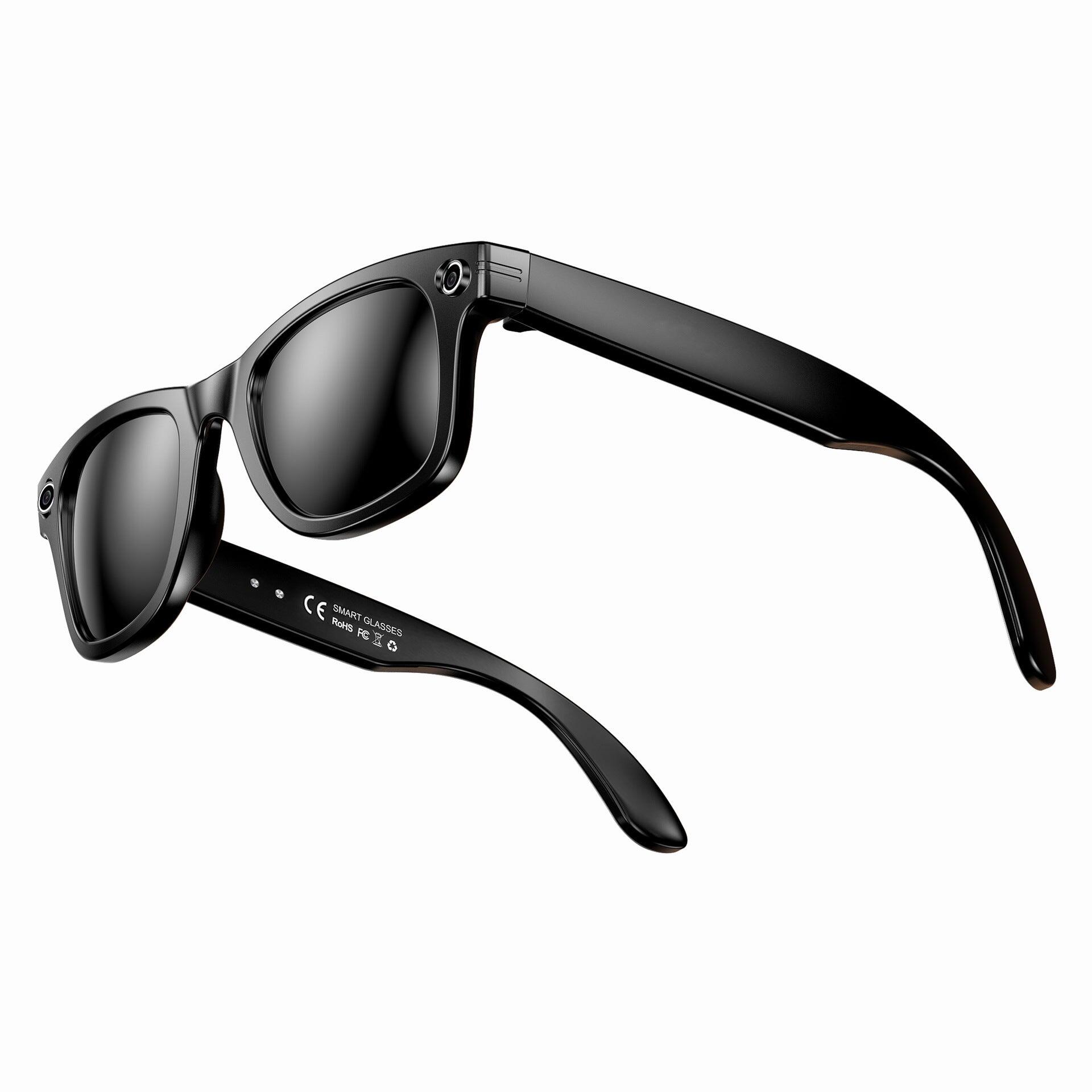 Black Smart AI Camera Sunglasses 8MP HD Video Sunglasses