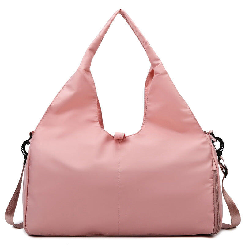 Pink Women Large Capacity Yoga Gym Bag with Shoe Compartment