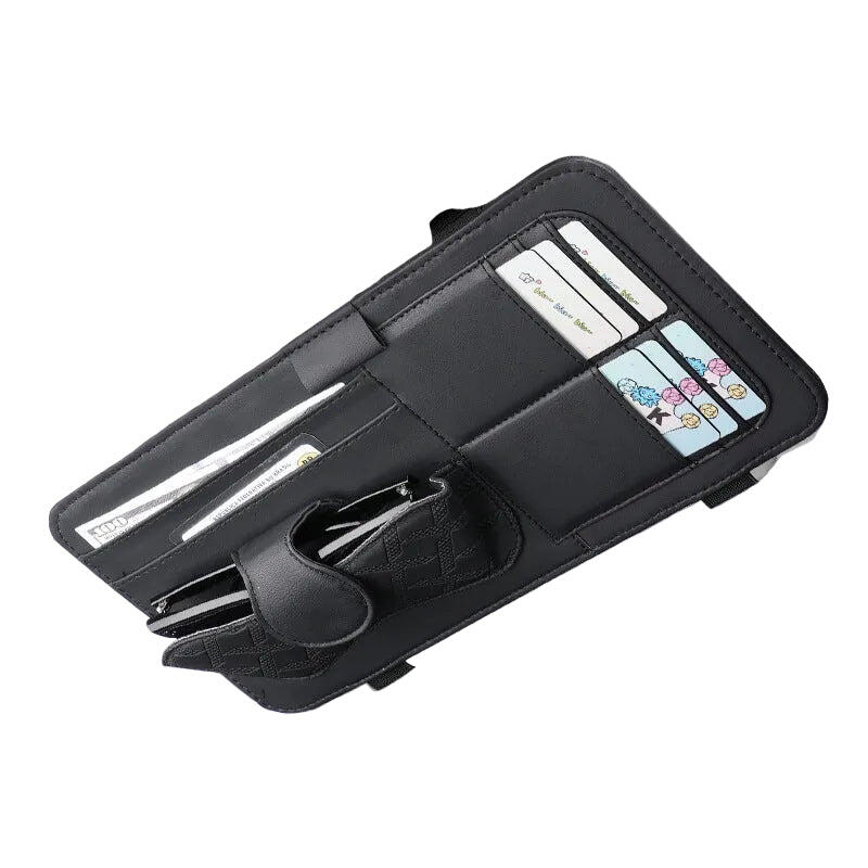 Black Car  Sun Visor Clip with Sunglasses Holder